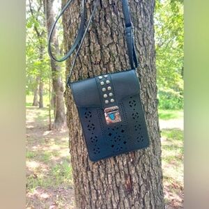 Black Crossbody Bag with Studded Detail